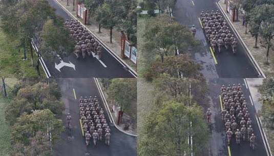 民兵跑步训练高清在线视频素材下载