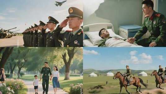 军人病房内慰问受伤战友高清在线视频素材下载