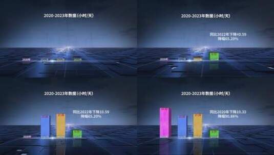 2024年E3D柱状图数据展示AE模板高清AE视频素材下载