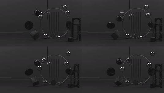 最小场景与讲台和抽象背景。金色和柔和的彩高清在线视频素材下载