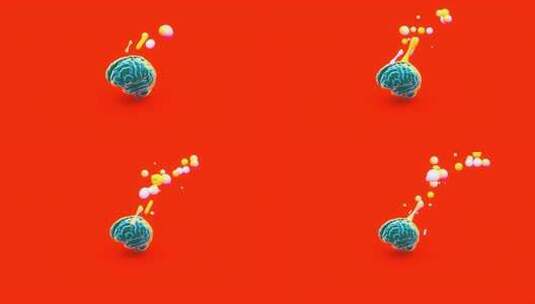 创意抽象大脑爆炸与绘画艺术高清在线视频素材下载