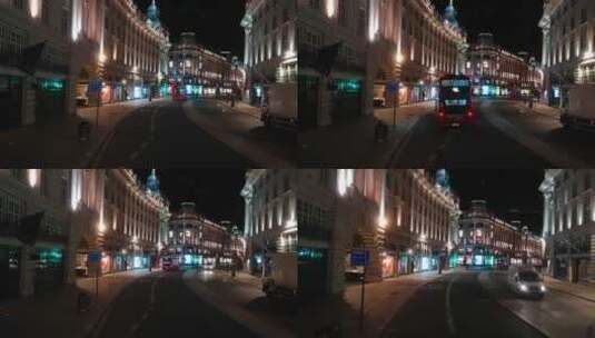 寂静夜晚的伦敦街道高清在线视频素材下载