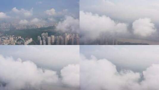 重庆城市穿云航拍素材高清在线视频素材下载