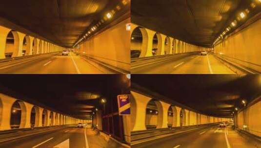 汽车驶过隧道高清在线视频素材下载