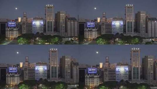 夜晚的阿根廷城市景观高清在线视频素材下载