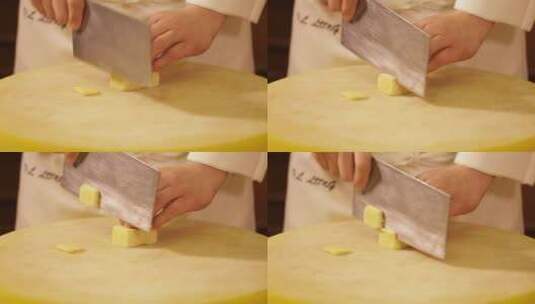 厨师切生姜 (3)高清在线视频素材下载