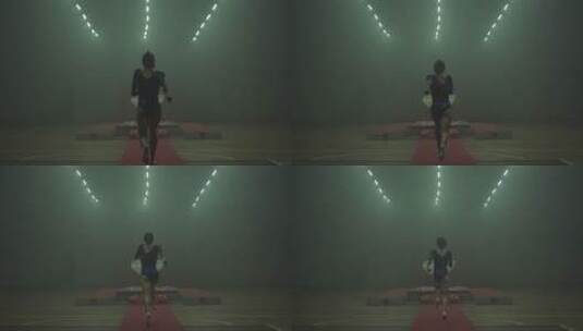 运动员女子训练艺术体操高清在线视频素材下载