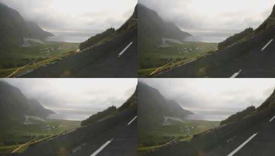 山腰上公路的风景高清在线视频素材下载