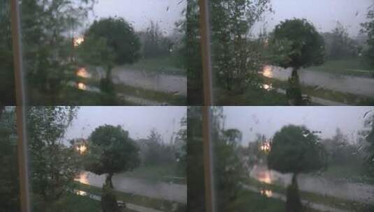 窗户上的雨滴高清在线视频素材下载
