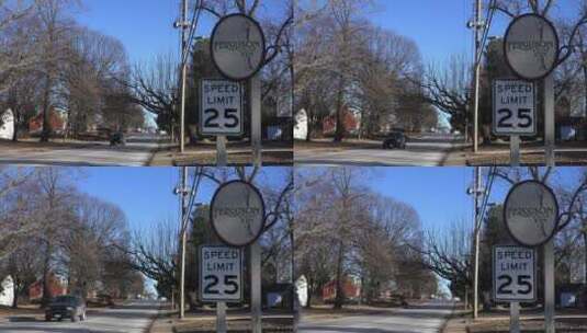 路标显示密苏里州弗格森市郊区的入口高清在线视频素材下载
