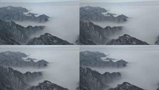 航拍湖北神农架风景区冬季雪山冰雪风光雪景高清在线视频素材下载