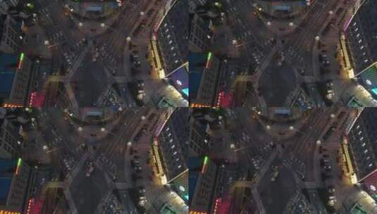 航拍湖南湘西怀化城市建设夜景高清在线视频素材下载