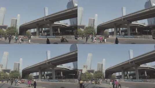 北京国贸站外景4K实拍高清在线视频素材下载