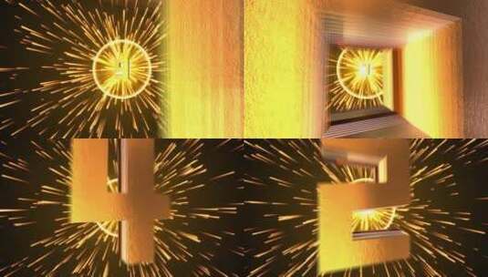金色粒子立体10秒倒计时视频高清在线视频素材下载