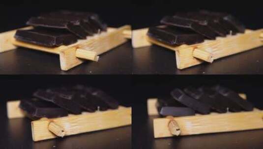 特写黑巧克力零食甜品高清在线视频素材下载