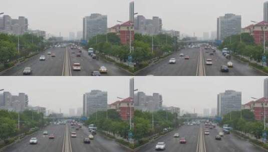 北京cbd白天城市风光拥挤道路交通高清在线视频素材下载