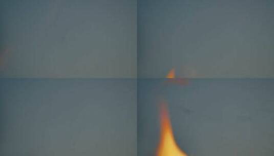蓝色背景上的火和烟高清在线视频素材下载