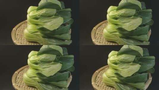 上海青二月半蔬菜高清在线视频素材下载