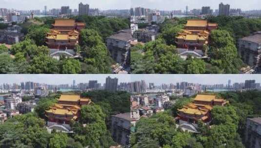 航拍湖南衡阳雁峰寺寺庙古建筑高清在线视频素材下载