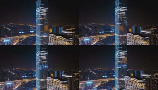 上海前滩浦东夜景高清在线视频素材下载