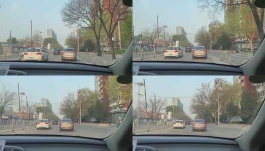 行驶中的副驾驶车辆交通高清在线视频素材下载