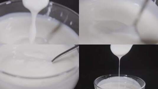 唯美液态丝滑酸奶健康诱人醇香水果 4k高清在线视频素材下载