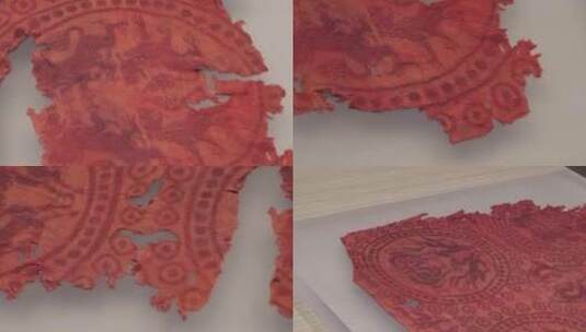 【镜头合集】古代印染技术红色花纹布料 ~高清在线视频素材下载