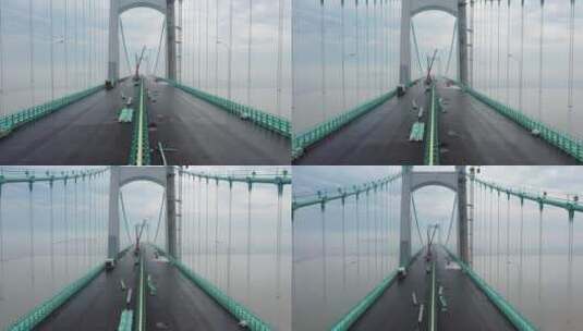 瓯江北口大桥施工航拍画面高清在线视频素材下载