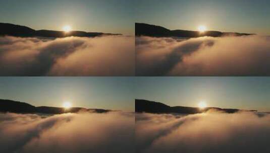 清晨傍晚日光流动的云天空自然延时高清在线视频素材下载