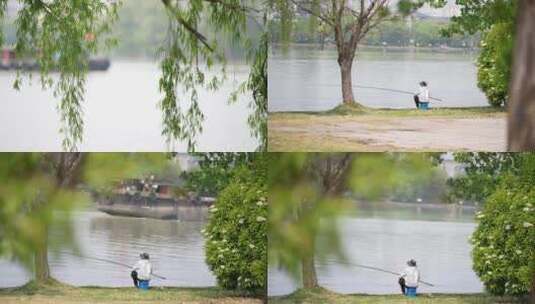 河边开船垂钓实拍宣传片旅游片高清在线视频素材下载