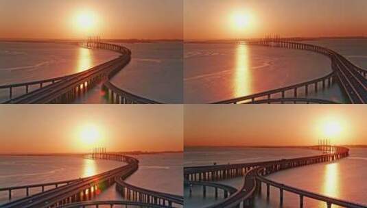 2022青岛跨海大桥航拍01高清在线视频素材下载