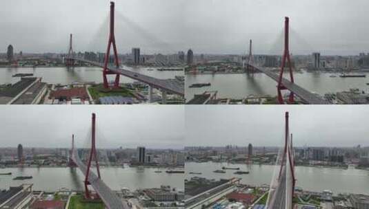 上海杨浦大桥无车，空城0074高清在线视频素材下载