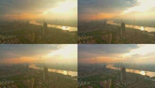 航拍上海杨浦大桥延时高清在线视频素材下载