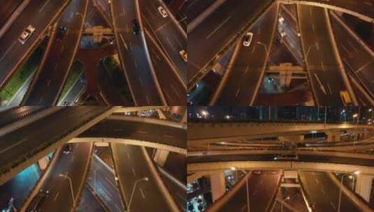 上海 城市航拍 交通 高架桥 延安高架路高清在线视频素材下载