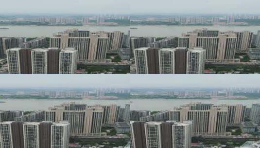 航拍湖北宜昌CBD购物中心高清在线视频素材下载