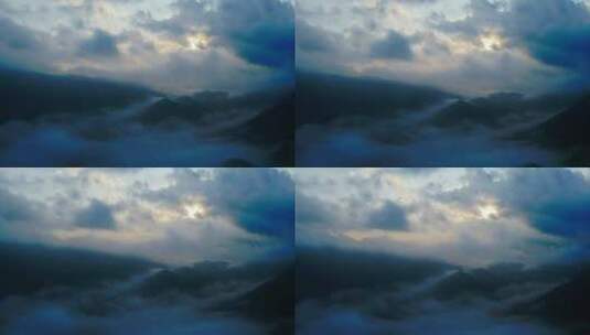 清晨云海中的群山高清在线视频素材下载