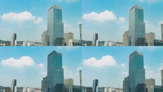 8K城市高楼建筑群中国建筑局蓝天白云延时高清在线视频素材下载