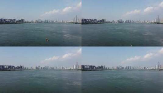 武汉武昌区沙湖公园4K航拍视频素材高清在线视频素材下载