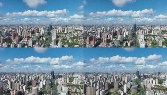 上海城市蓝天白云航拍高清在线视频素材下载