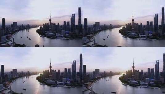 上海日出延时航拍空镜高清在线视频素材下载