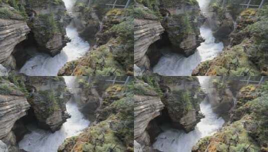 航拍的山脉瀑布景观高清在线视频素材下载