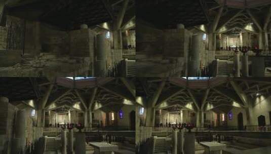 教堂内部装饰高清在线视频素材下载