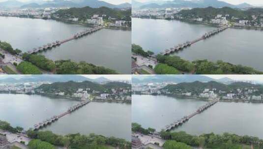 潮州韩江广济桥航拍高清在线视频素材下载