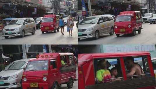 泰国路上车来车往高清在线视频素材下载