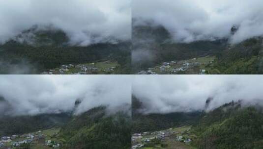 雨崩村航拍高清在线视频素材下载