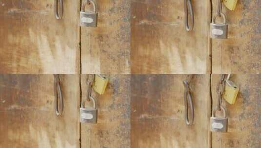 破旧老门锁高清在线视频素材下载