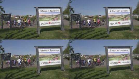 公路上的自行车队高清在线视频素材下载