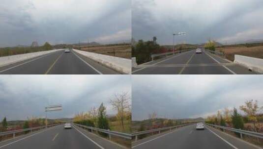 开车视角行驶在公路上高清在线视频素材下载