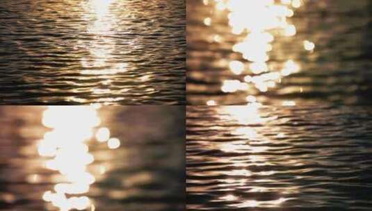 黄昏光影波光粼粼的水面高清在线视频素材下载
