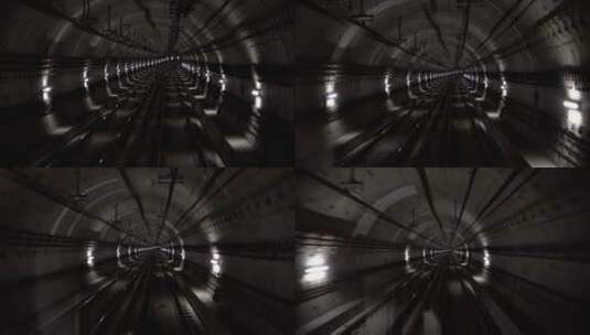 隧道中快速行驶的地铁高清在线视频素材下载